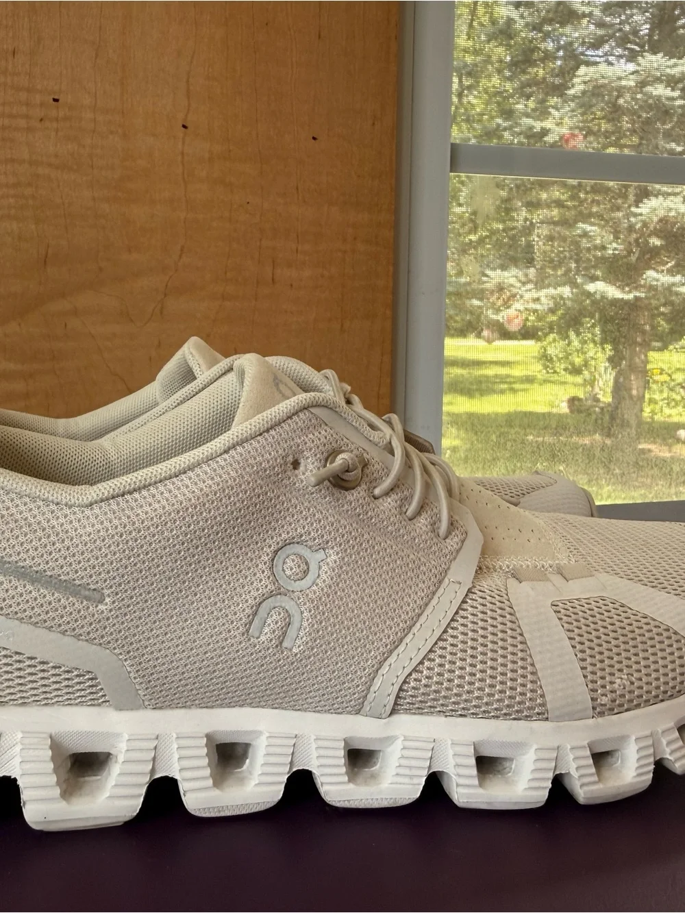 On Running Cloud Sneakers in Light Beige